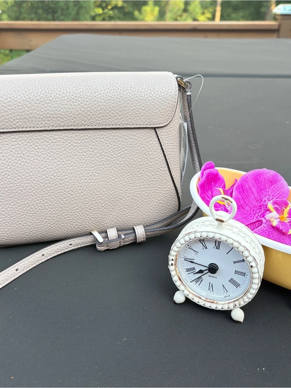 Kate Spade Monica Small Flap  Pebbled Leather Crossbody in Cozy Gray NWT